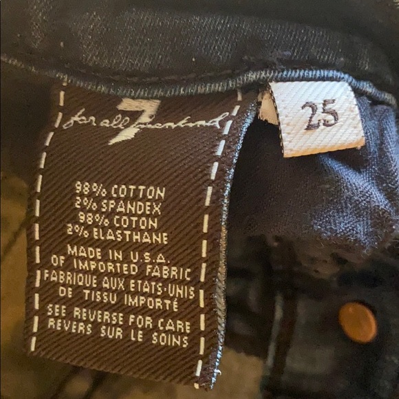 WOMENS size 25 7 for all mankind high waist straight leg jeans Made in USA🇺🇸👖🩵💙 - Picture 5 of 5